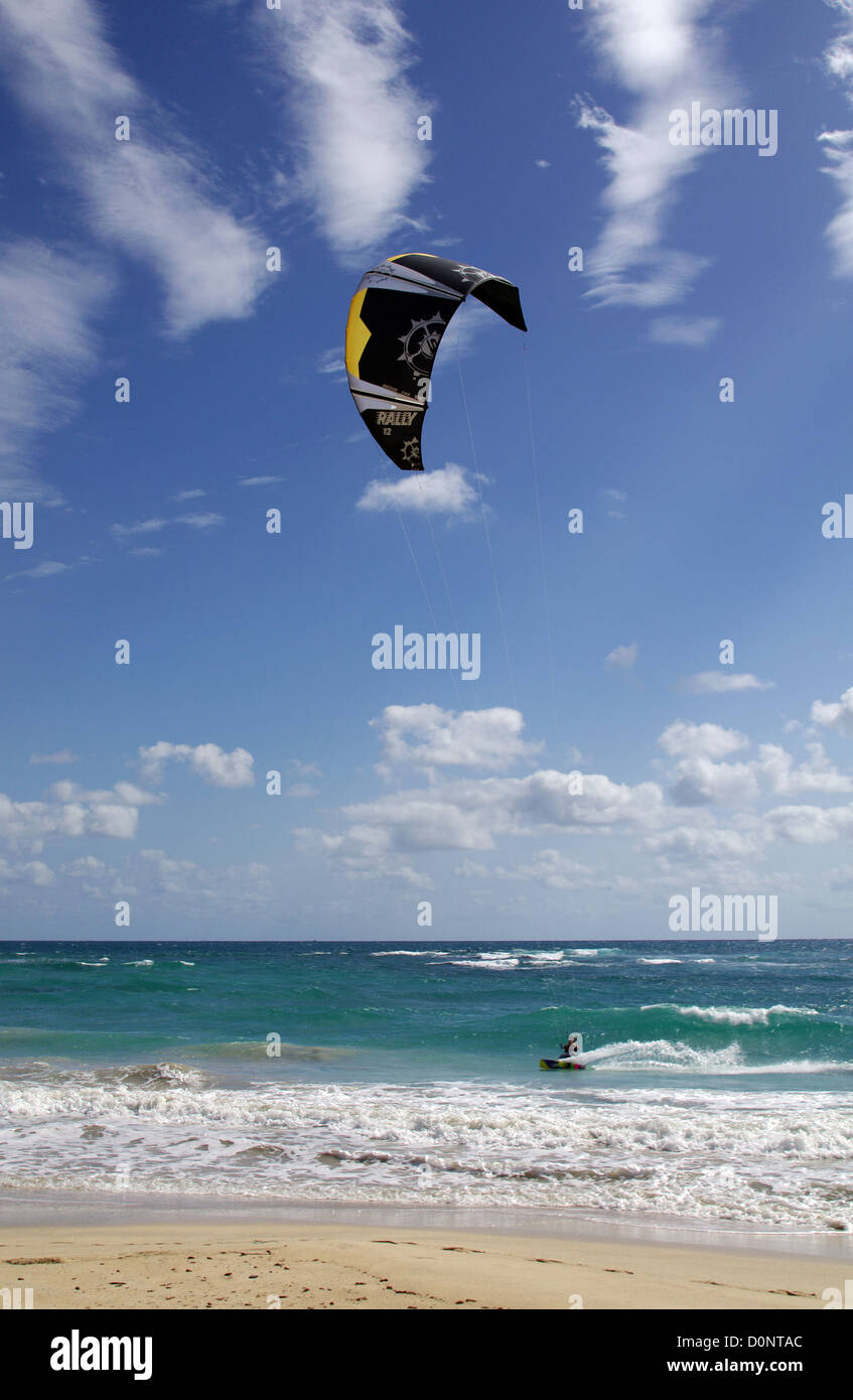 Il kite surf a Capo Verde Foto Stock