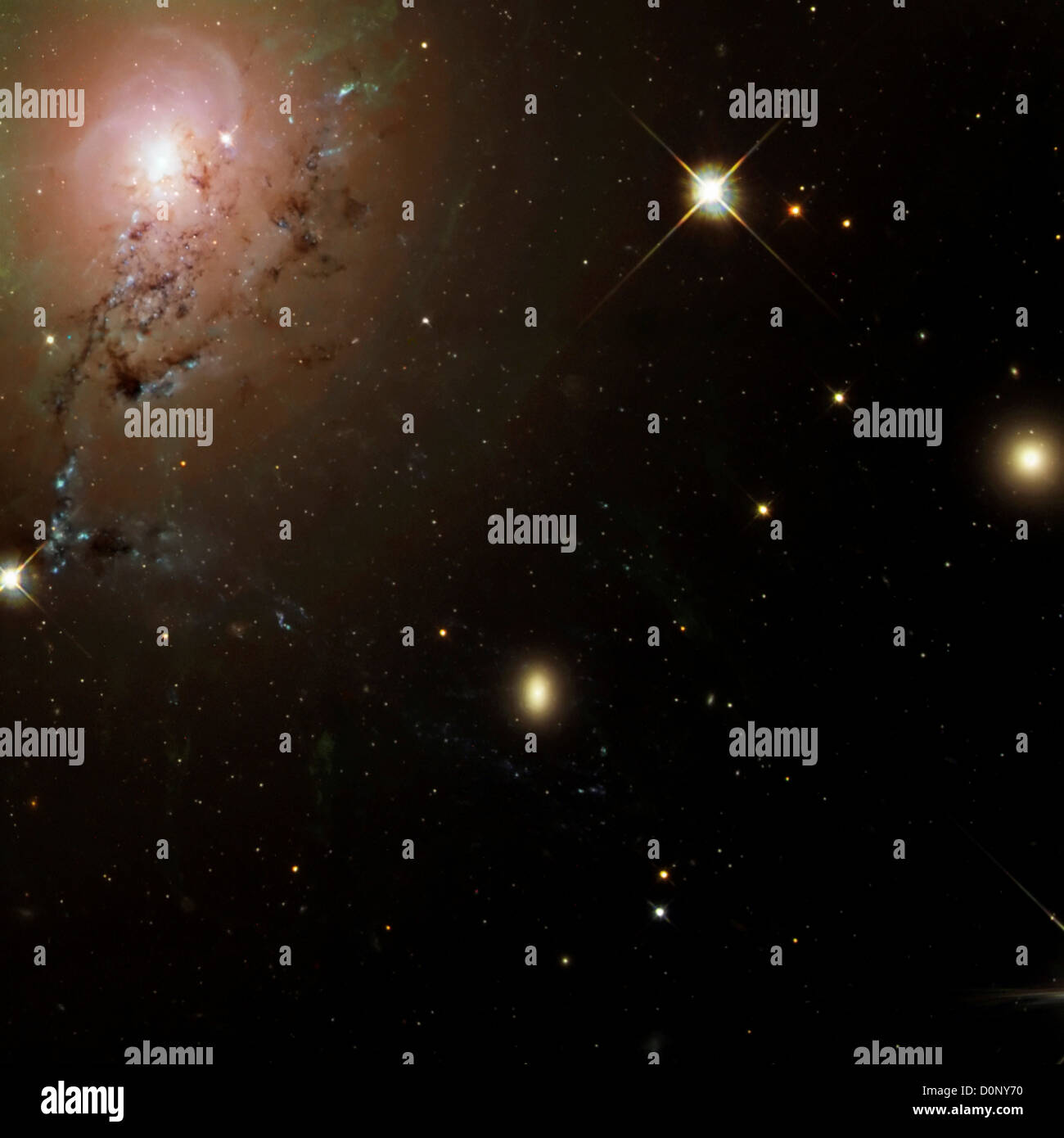 Active galassia NGC 1275 in Perseus Foto Stock