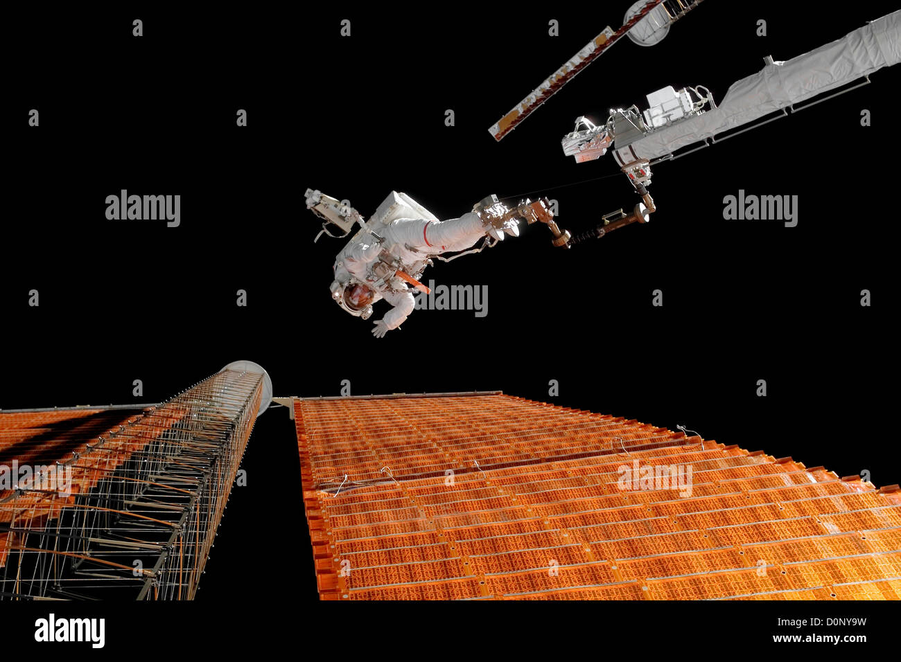 Riparazione Solar Array Foto Stock