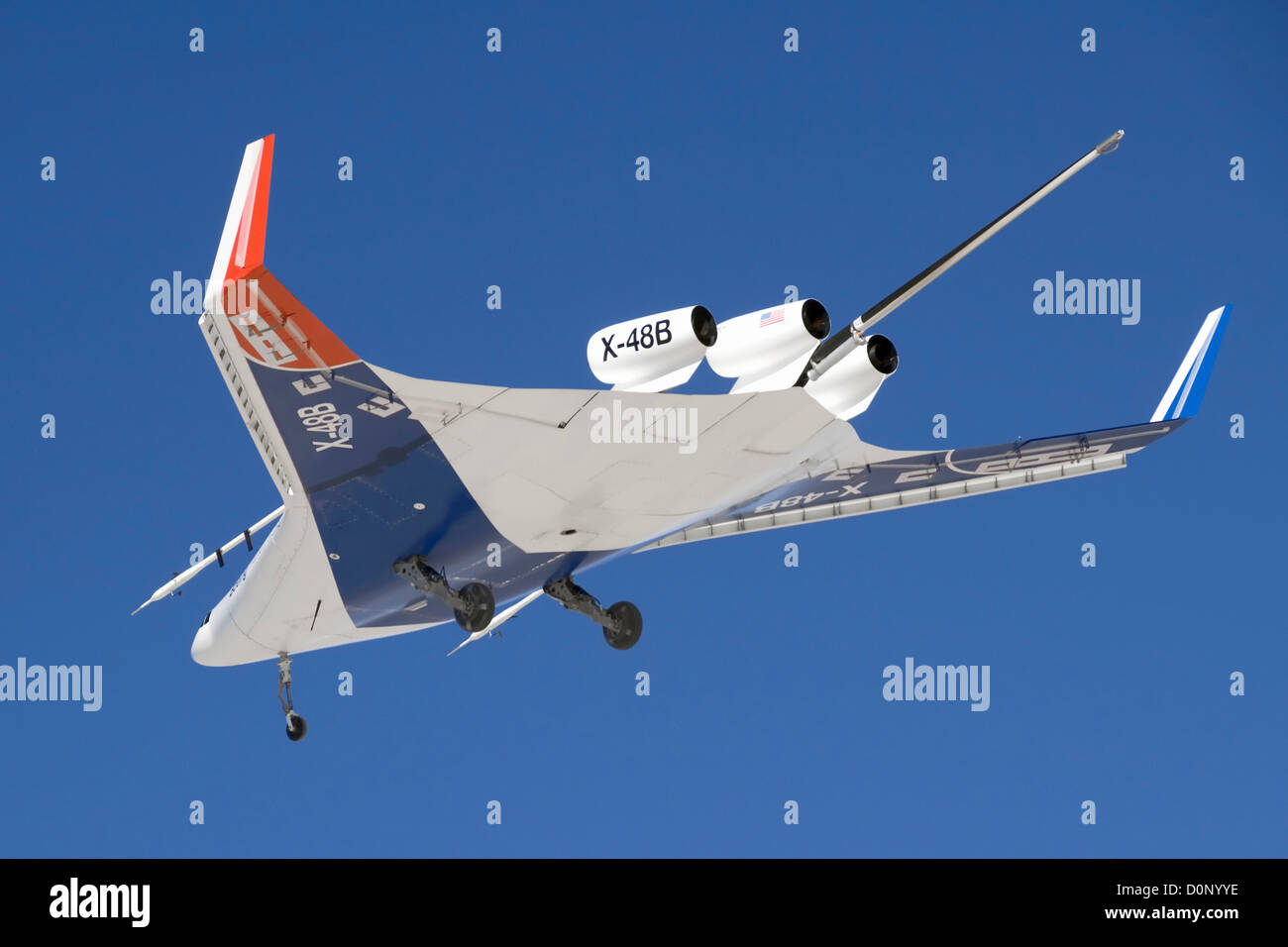 X-48B nel primo volo di prova Foto Stock