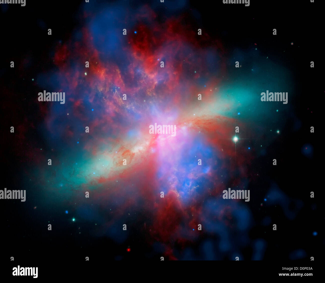M82 nei colori dell'Arcobaleno. Foto Stock