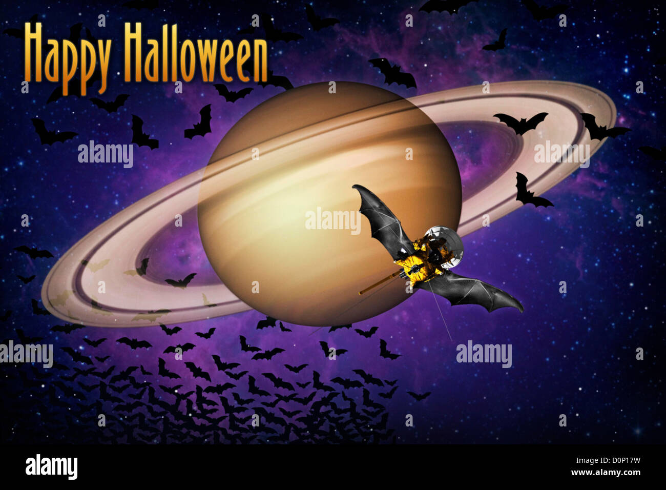 Halloween saluti da Saturno Foto Stock