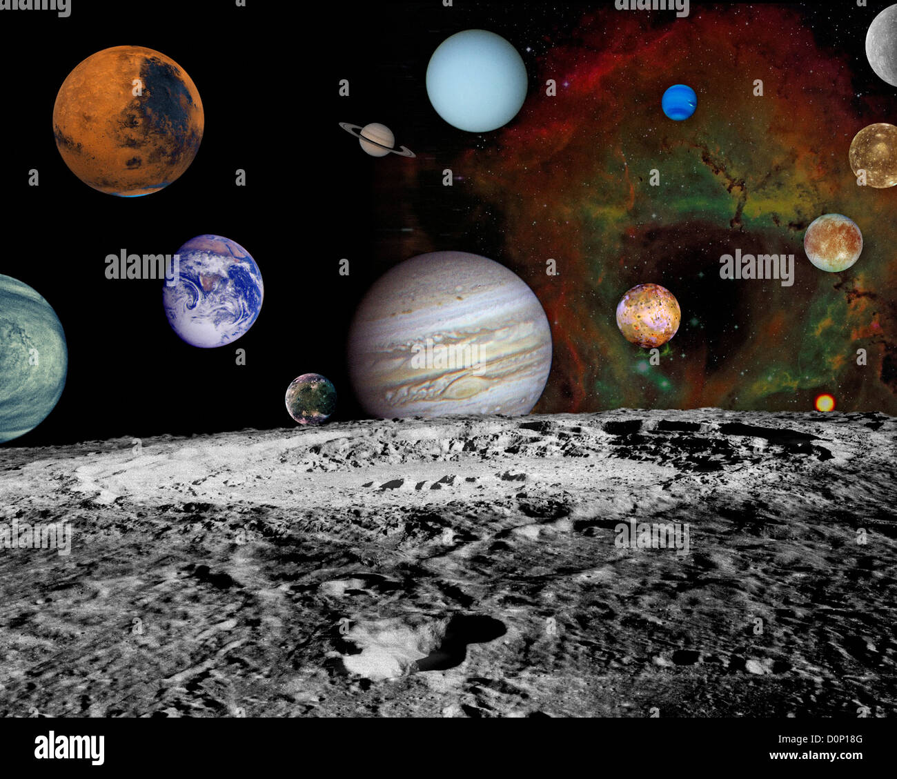 I pianeti del Sistema Solare Foto Stock