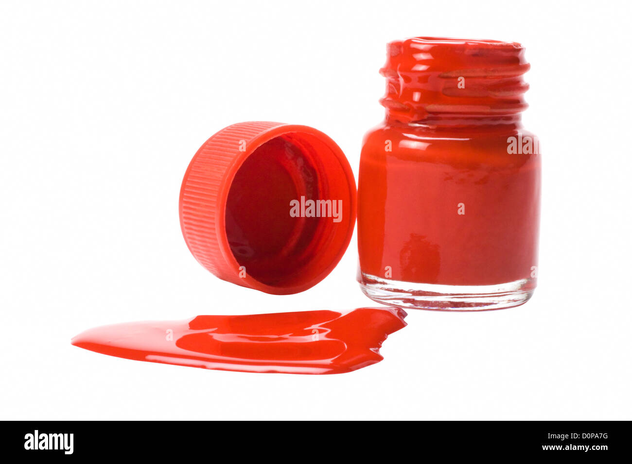 Il colore si versato da una bottiglia ad acquerello Foto Stock