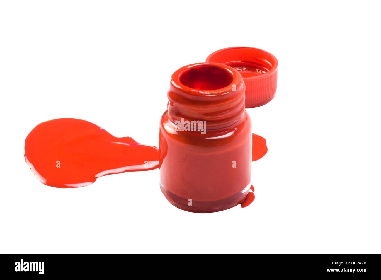 Il colore si versato da una bottiglia ad acquerello Foto Stock