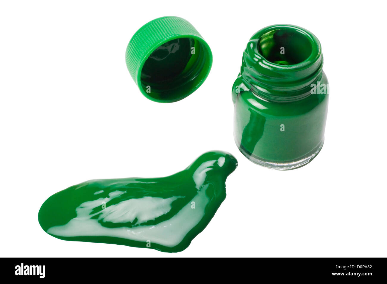 Il colore si versato da una bottiglia ad acquerello Foto Stock