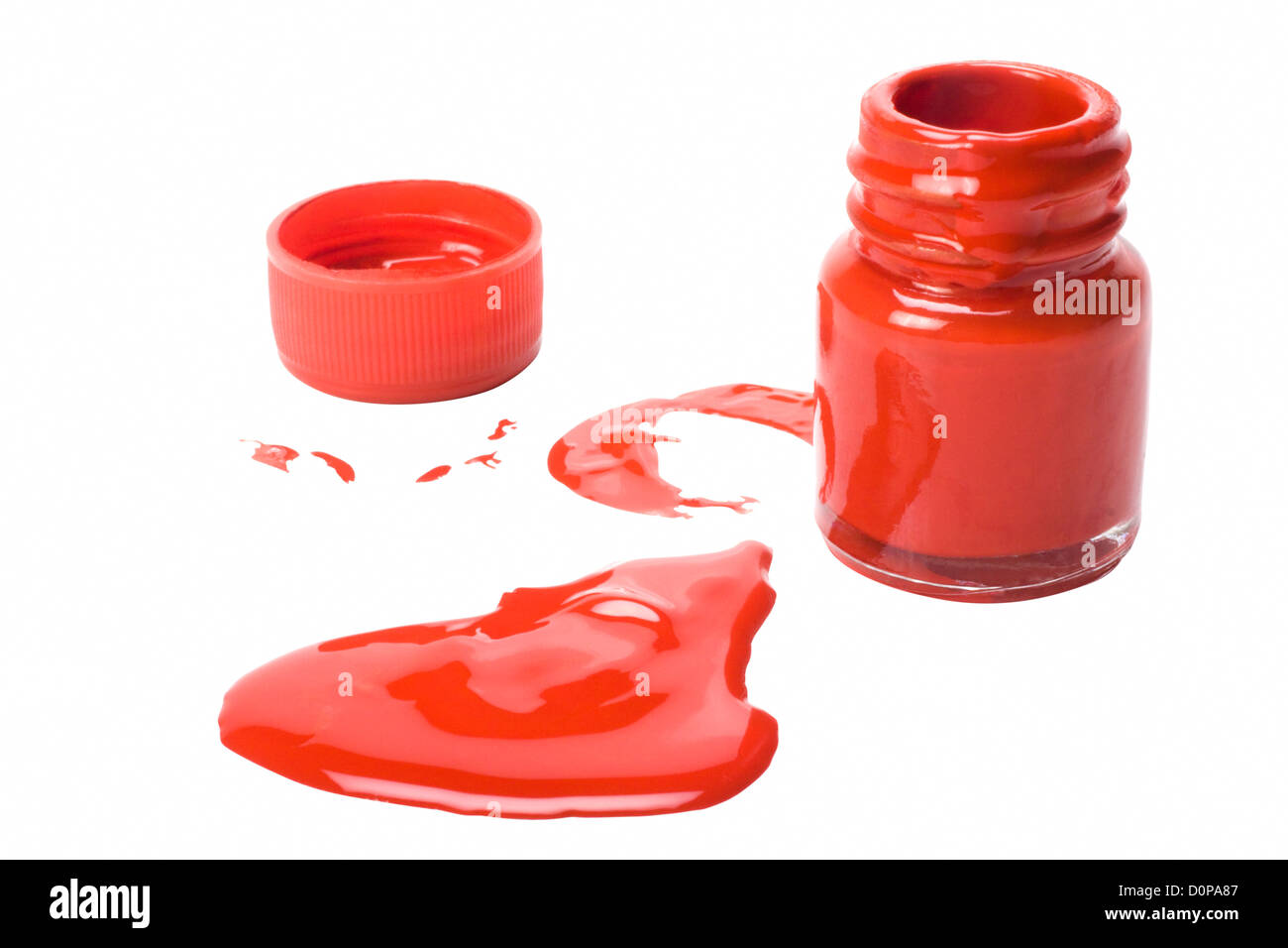 Il colore si versato da una bottiglia ad acquerello Foto Stock