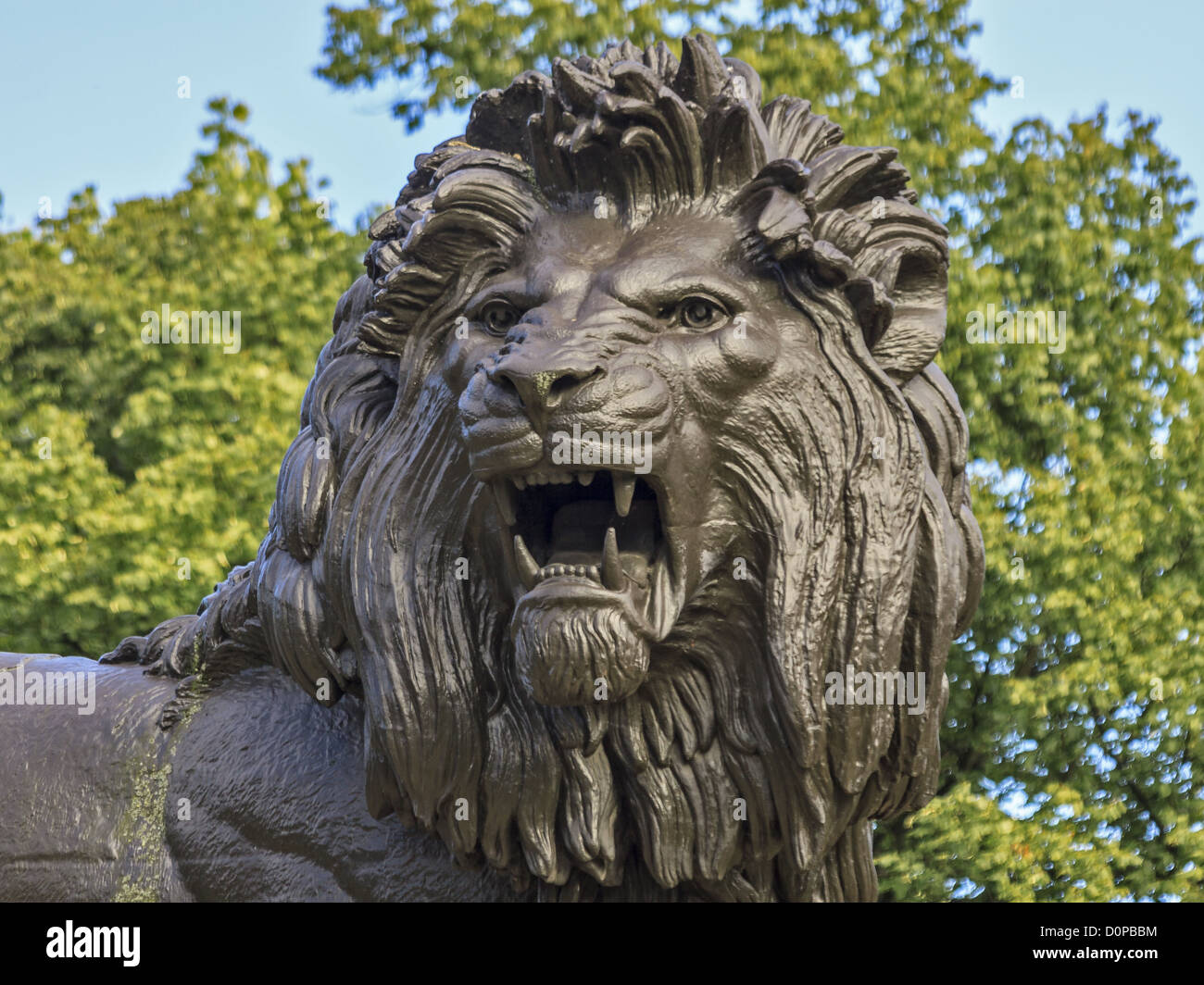 Lion statua Forbury Gardens Reading UK Foto Stock