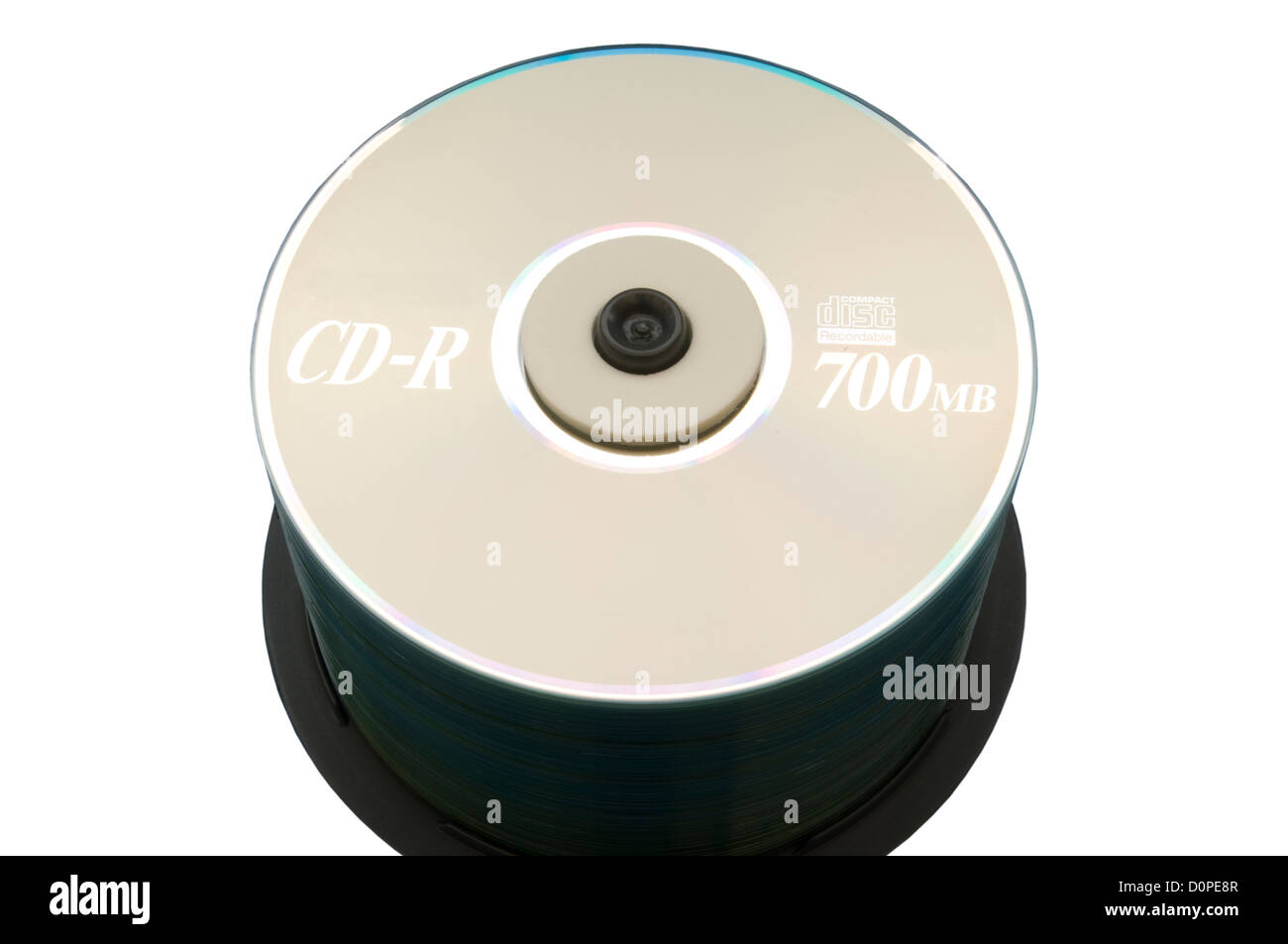 Pila di dischi CD-R Foto Stock