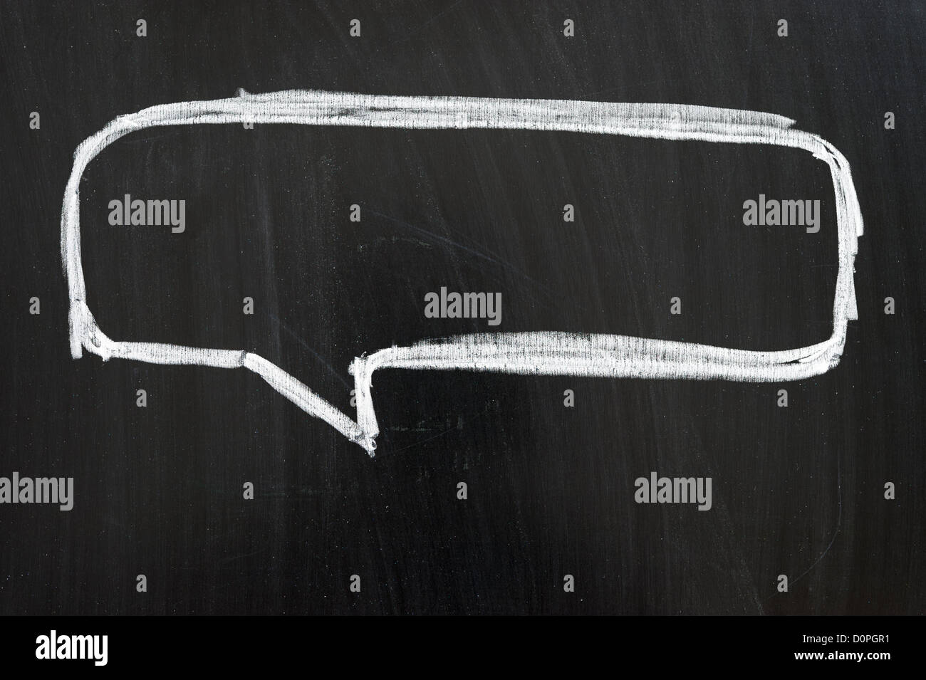 Oggetto Rettangolo arrotondato simbolo disegnato sulla lavagna Foto Stock