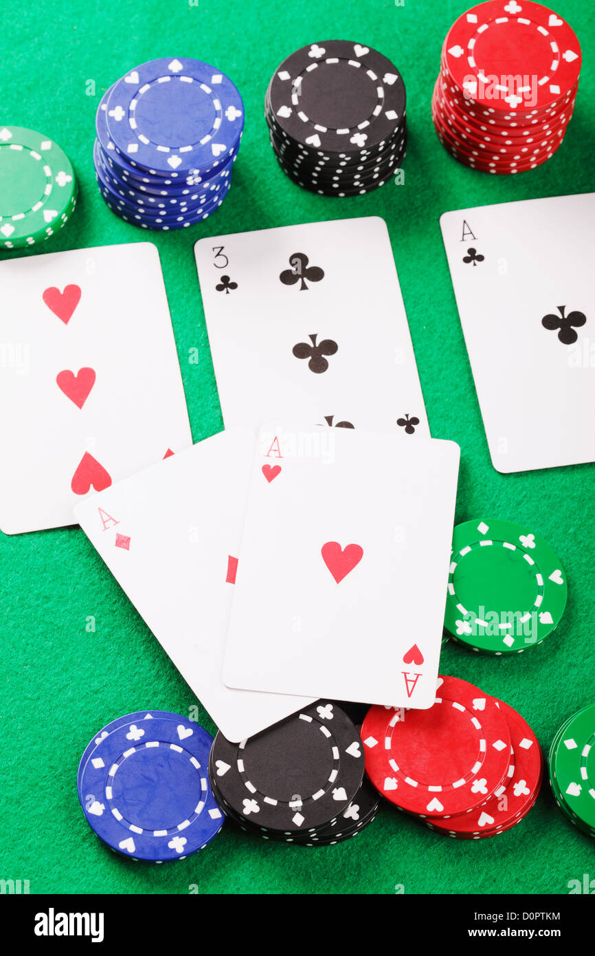 Vincere a poker Foto Stock