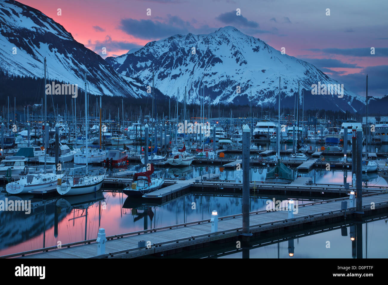 Seward piccola barca Porto, risurrezione Bay, Seward, Alaska. Foto Stock