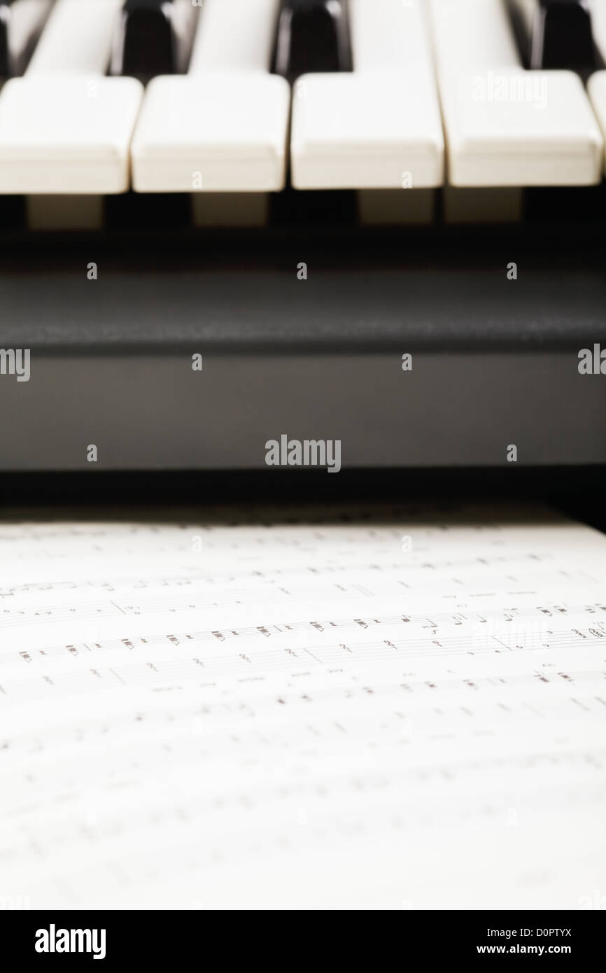 Note di pianoforte e tastiera Foto Stock