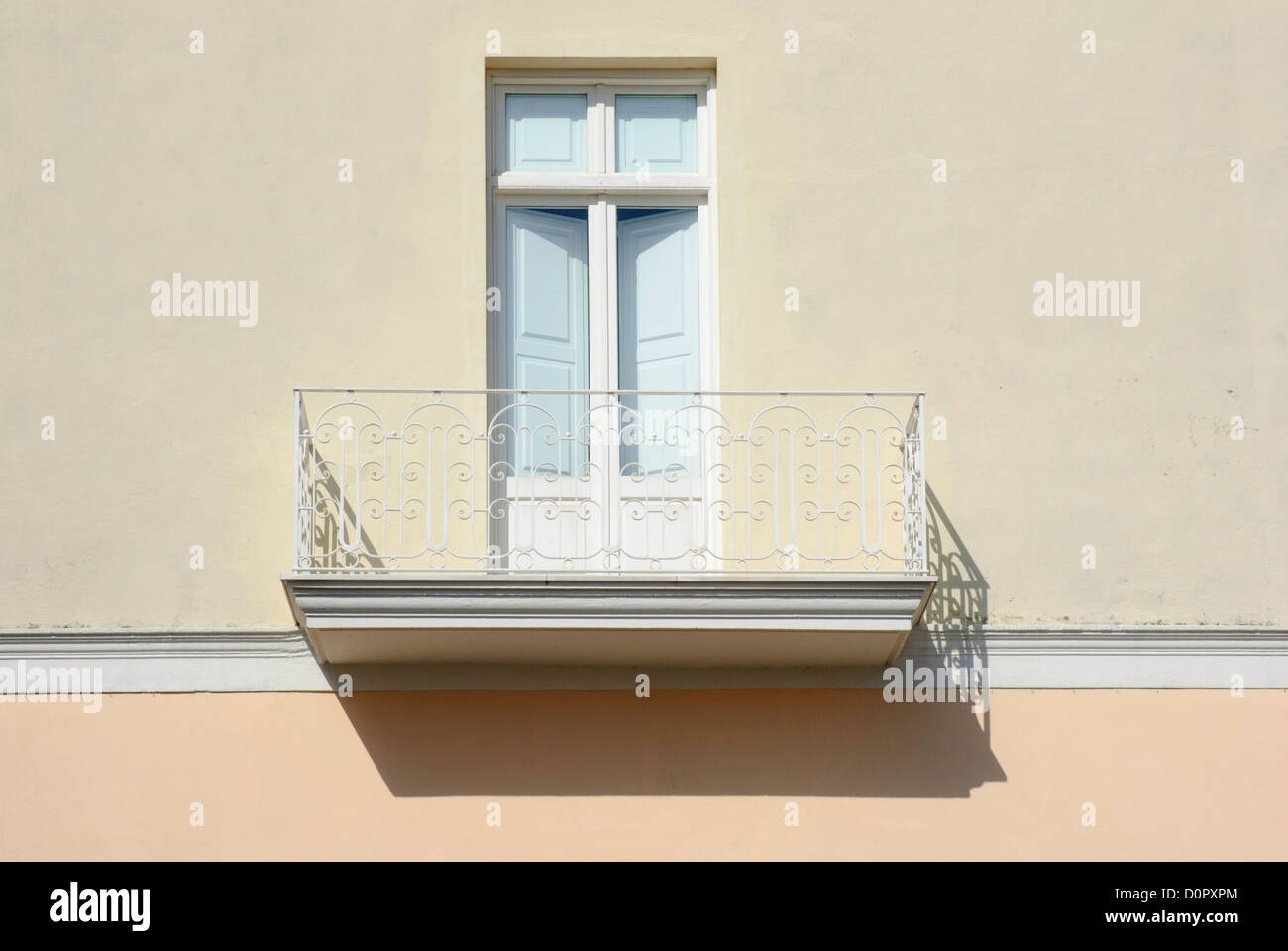 Balcone in colori pastello, Isola di Capri, Capri, provincia di Napoli, Campania, Italia, Europa Foto Stock