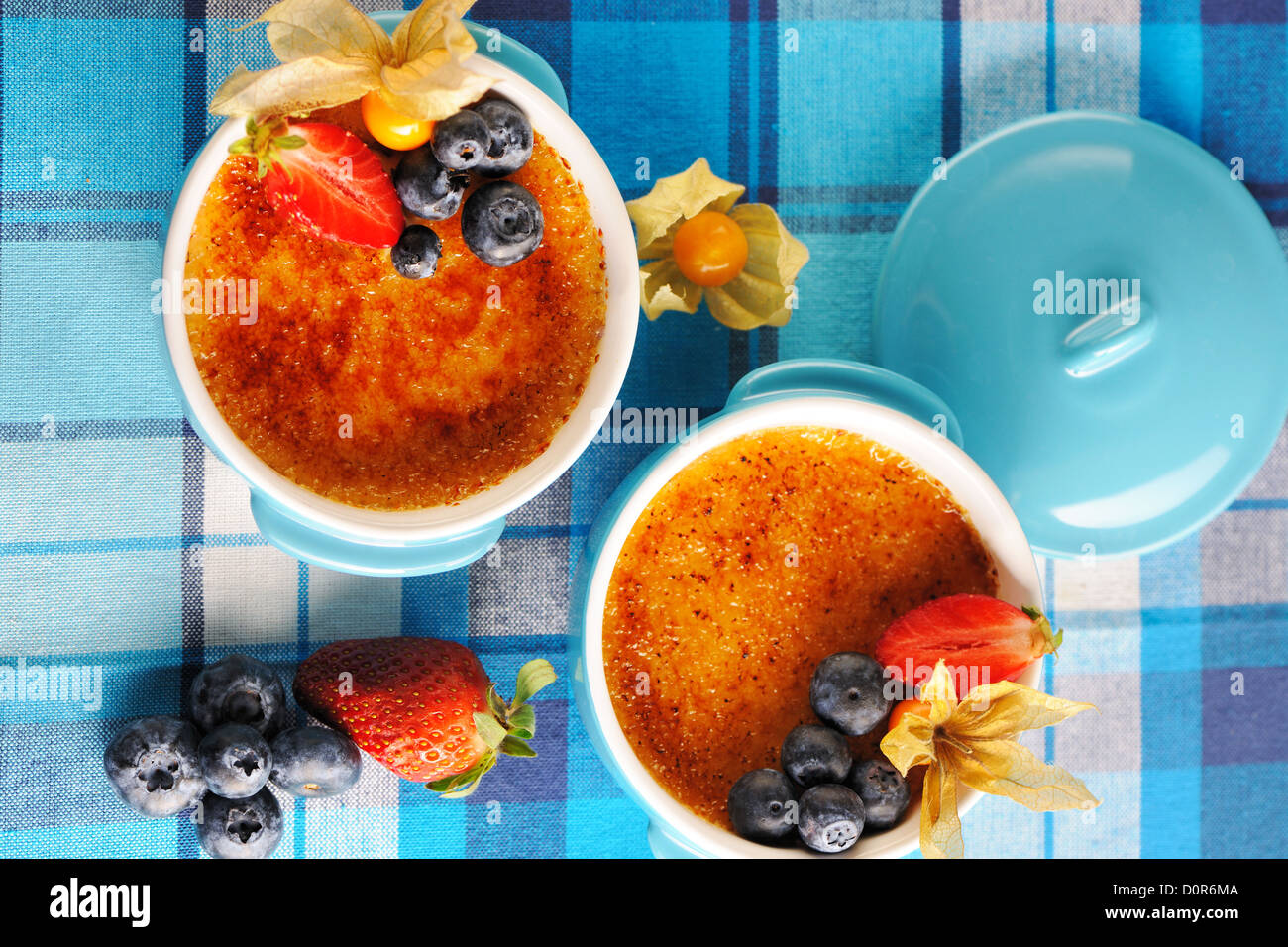 Creme brulee (crema brulee, crema bruciata) Foto Stock