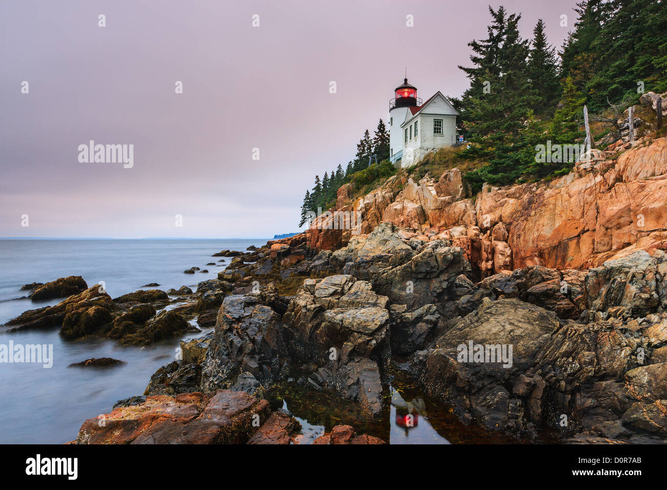 Porto basso luce di testa, Acadia N.P, Maine, Stati Uniti d'America Foto Stock