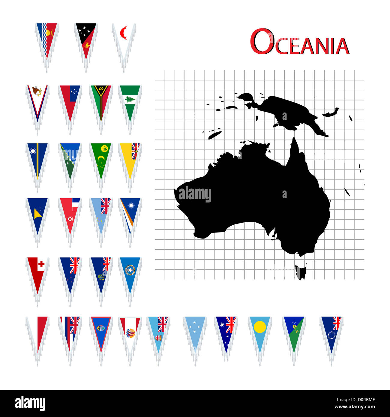 Bandiere di Oceania Foto Stock