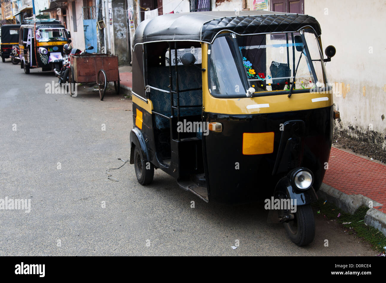 Tut-tuk - Auto rickshaw taxi in Kerala Foto Stock