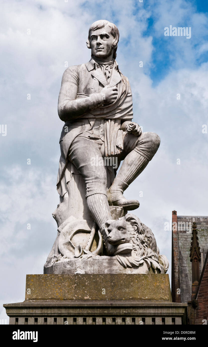 La Scozia, Dumfries, poeta Robert Burns statua Foto Stock