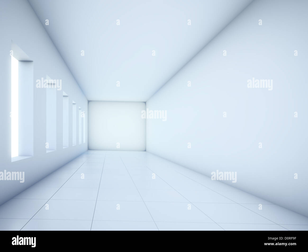 Vuoto corridoio bianco Foto Stock