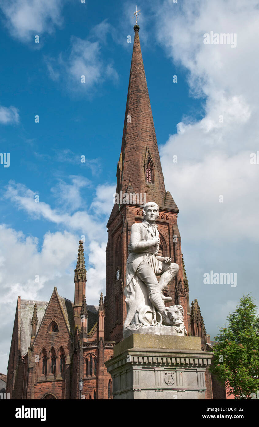 La Scozia, Dumfries, poeta Robert Burns statua Foto Stock