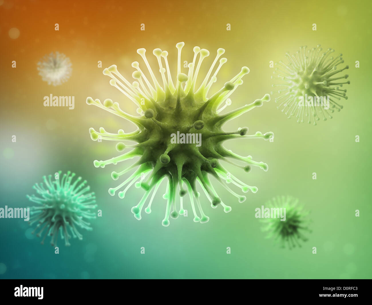 Virus illustrazione scientifica Foto Stock