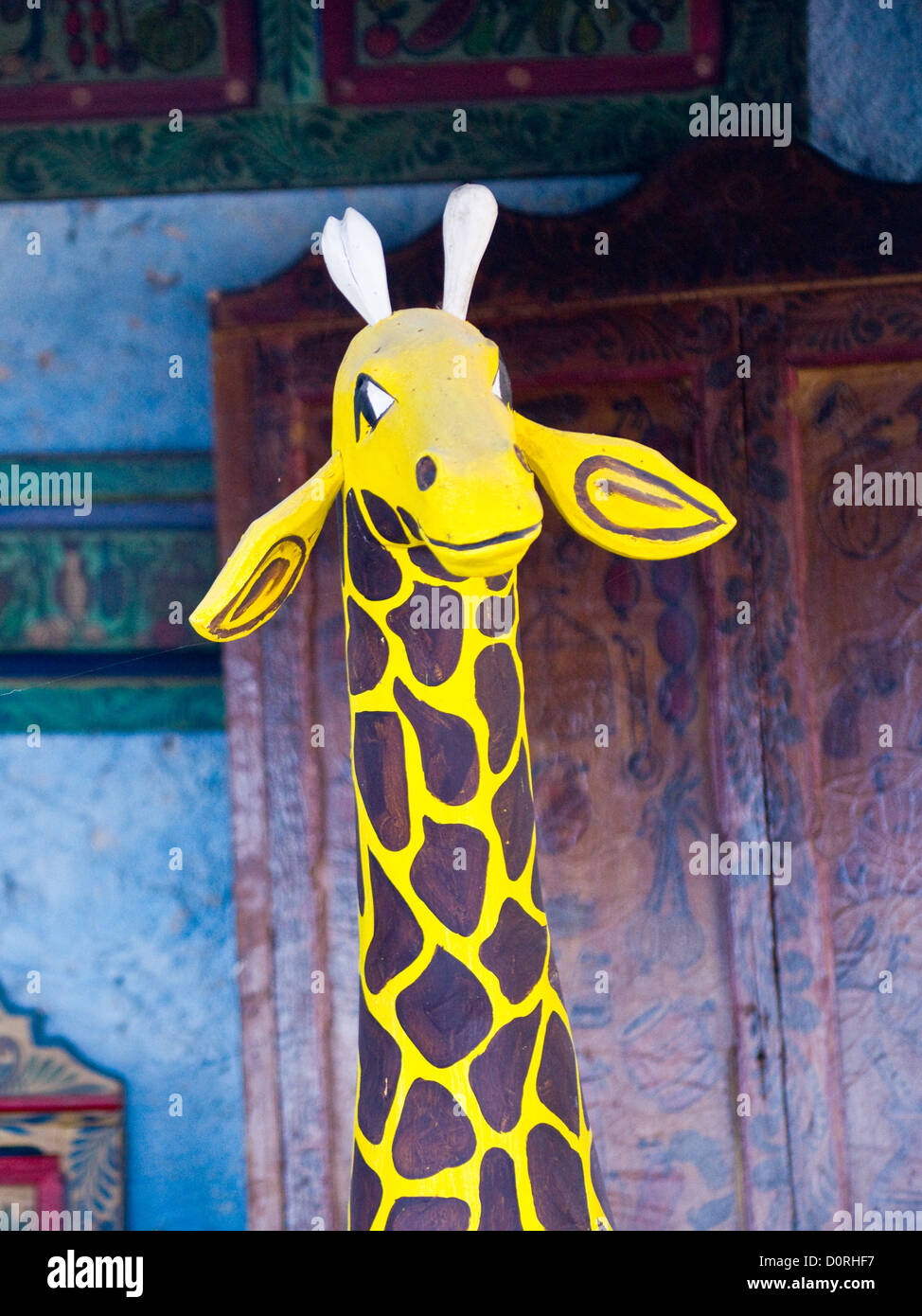 Felice giallo Giraffa Foto Stock