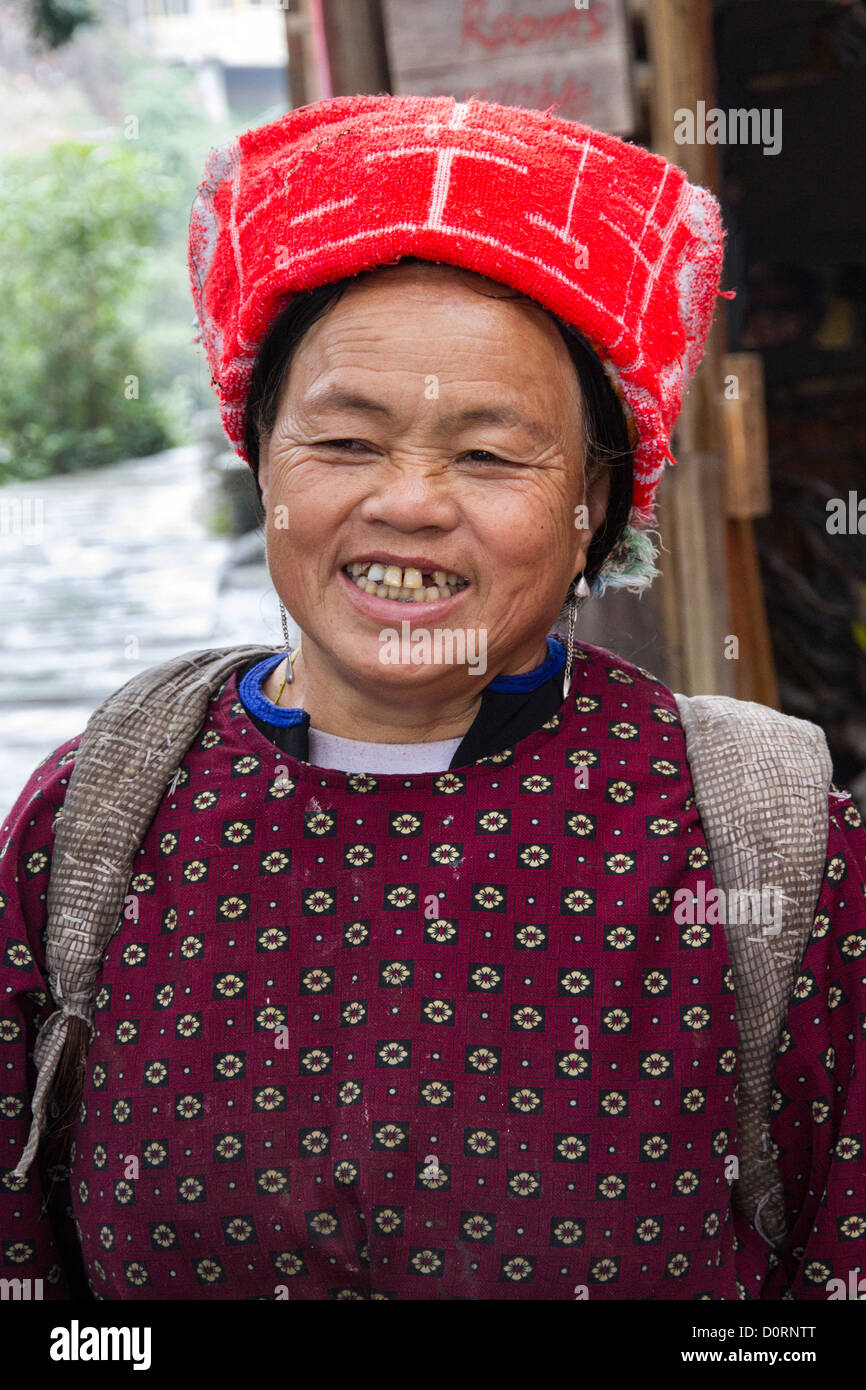 Cina Longji Guangxi, un Ping Yao donna Foto Stock