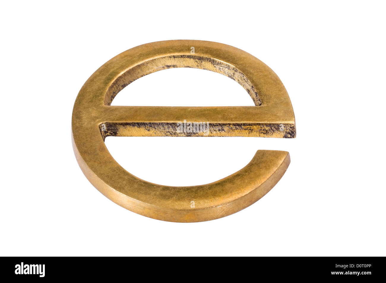 Close-up della lettera "e" Foto Stock