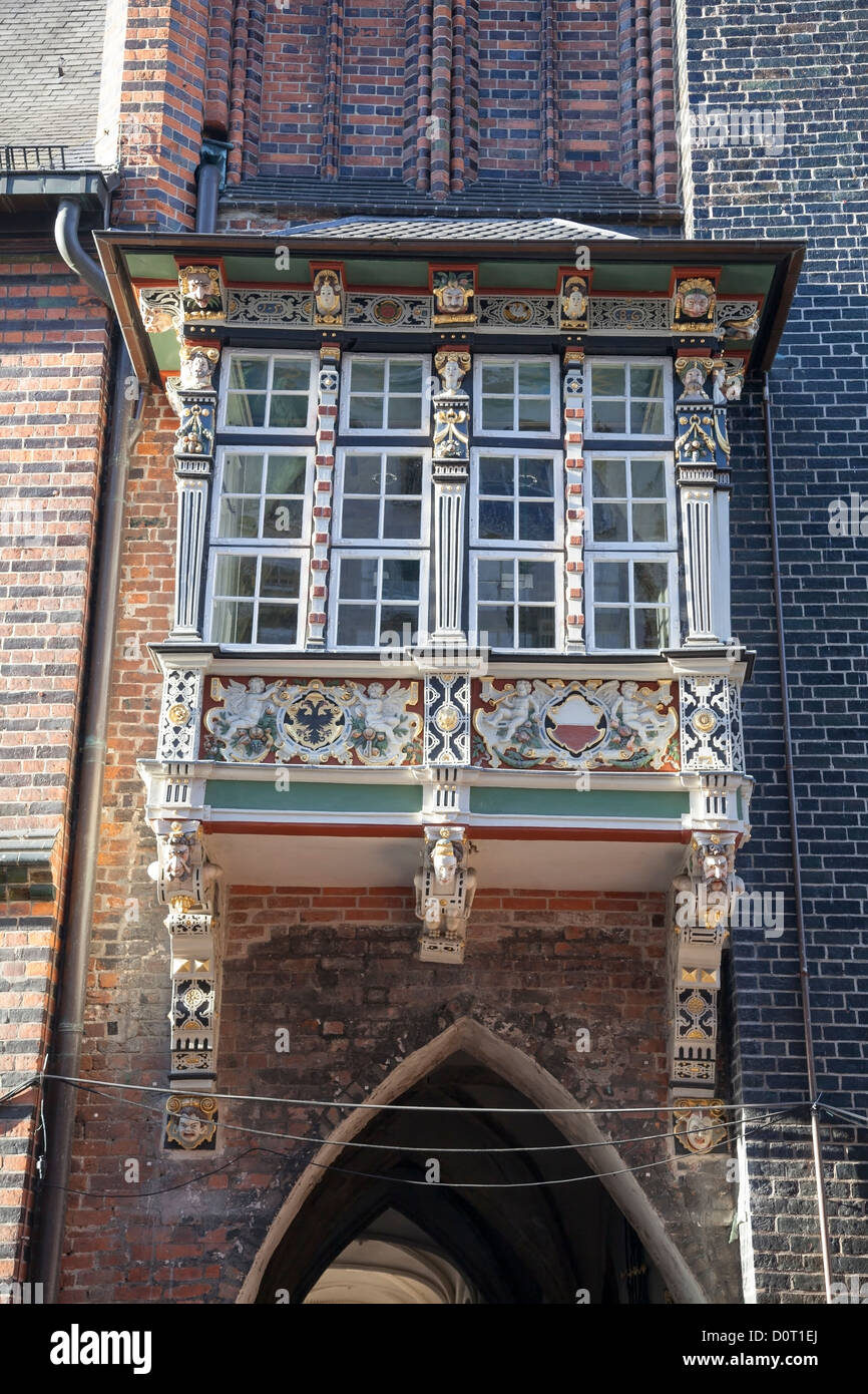 Il Rathaus, Lubecca, Schleswig-Holstein, Germania Foto Stock