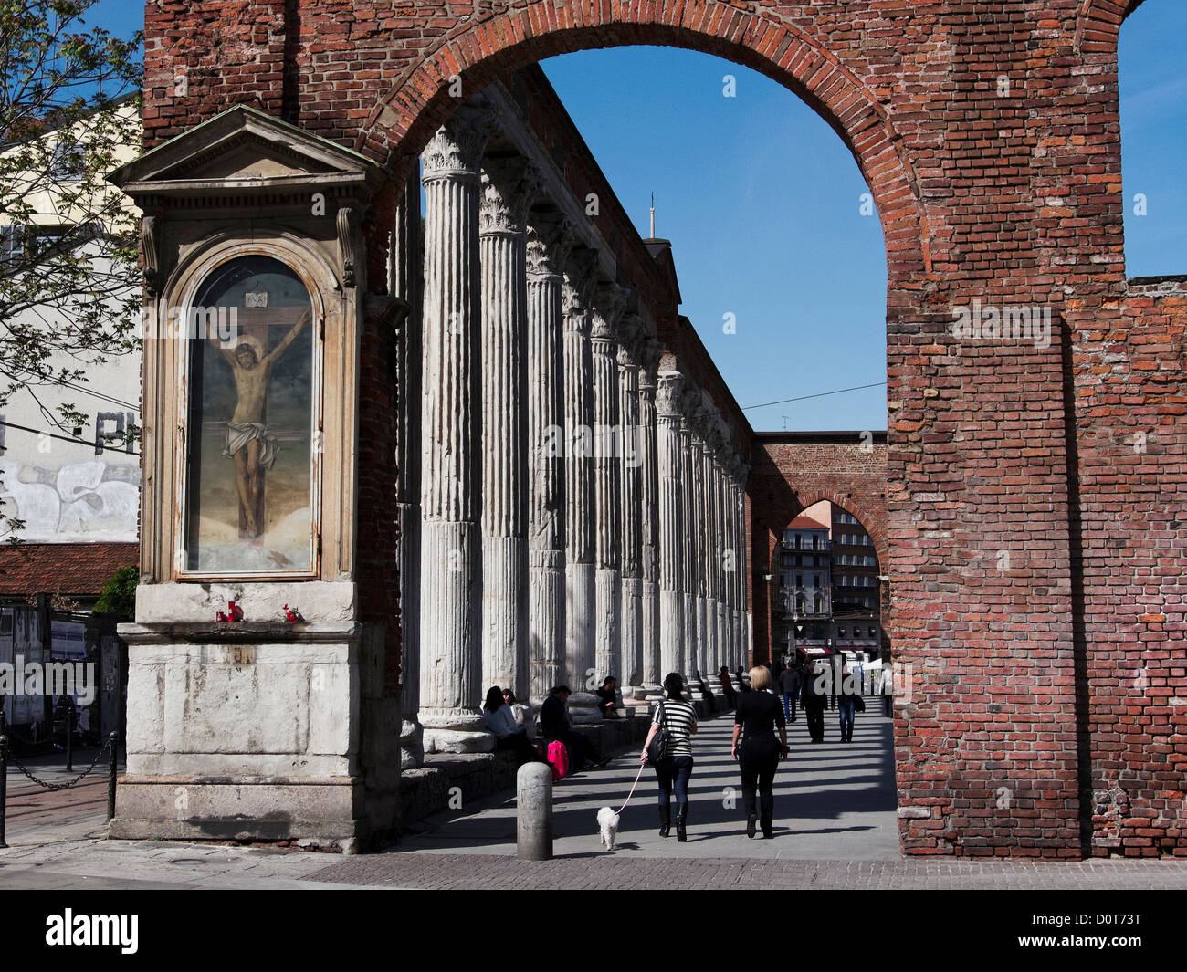Antichità, antichità, Colonne di San Lorenzo, Corso di Porta Ticinese, città, Italia, Milano, tempo romano, paese, città, colonne, di gate Foto Stock