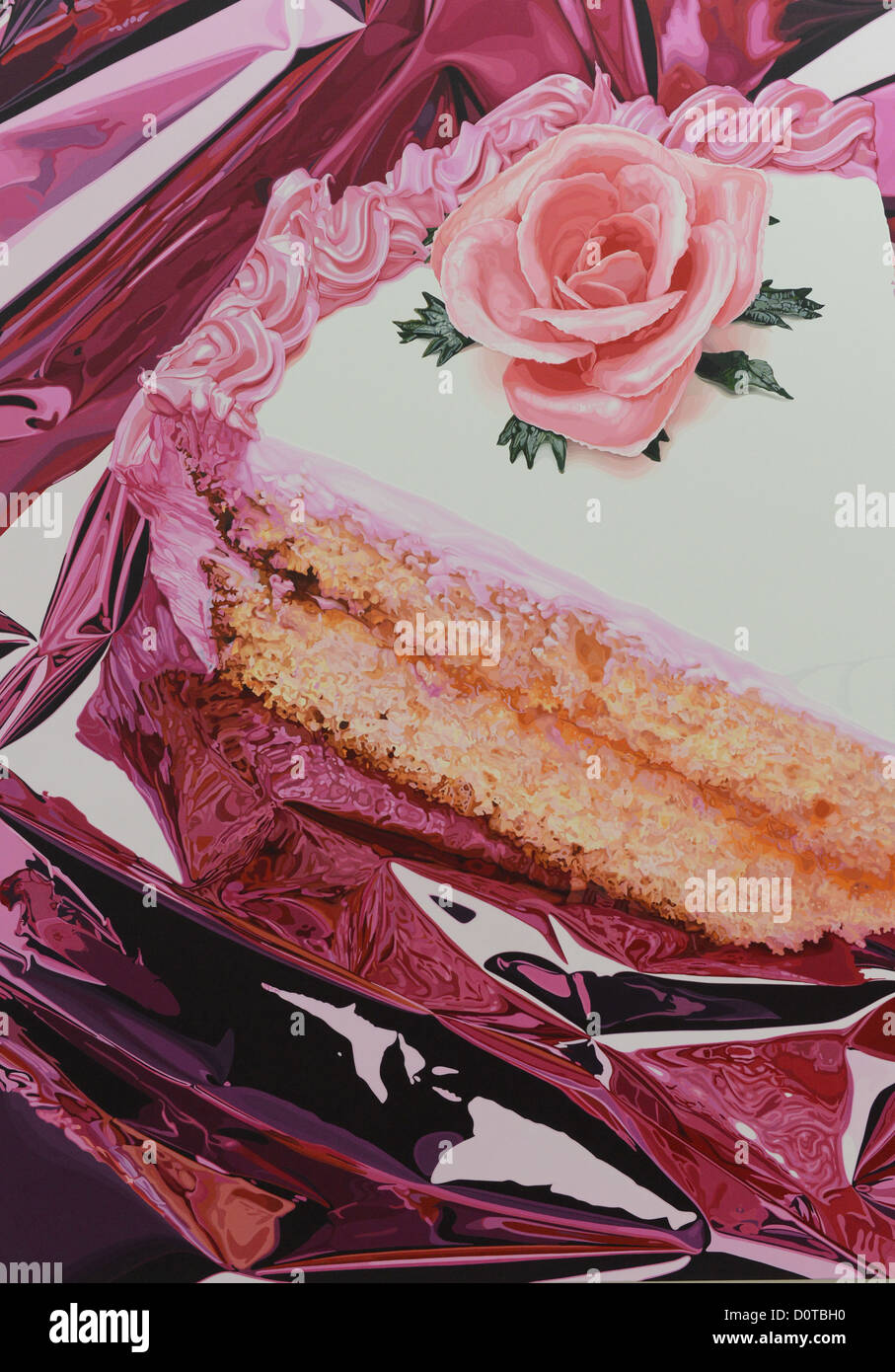 Basel, Svizzera, Fondation Beyeler, exhibition, museo, arte, Koons, Jeff, plastica, torta, rose Foto Stock