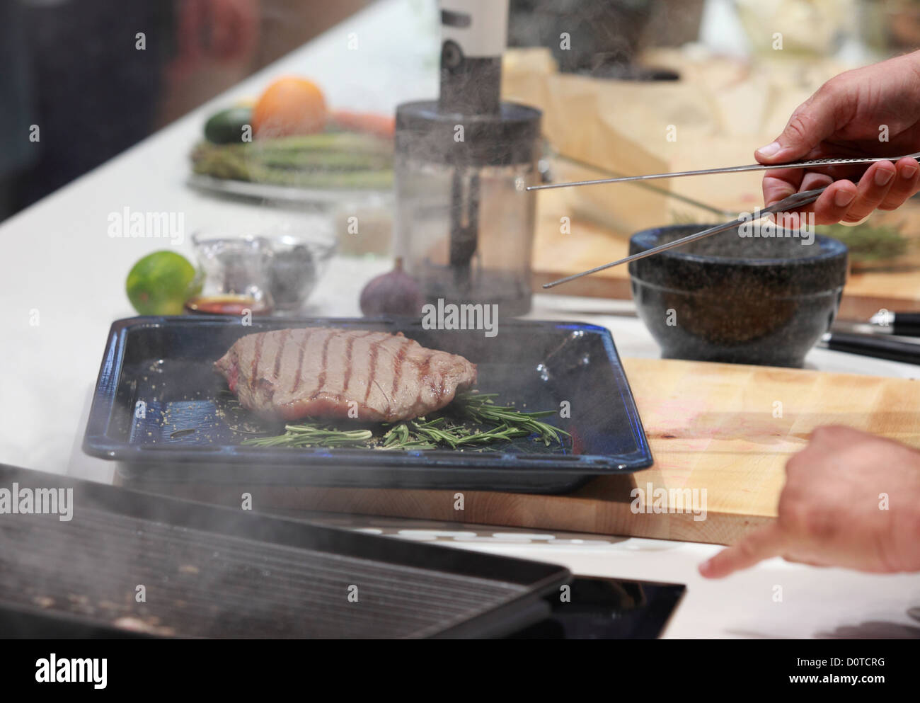 Berlino, Germania, abbiamo cucinato una bistecca Foto Stock