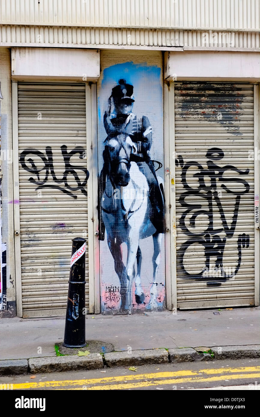 Brick Lane area di Londra è un focolaio per la moderna arte di strada Foto Stock