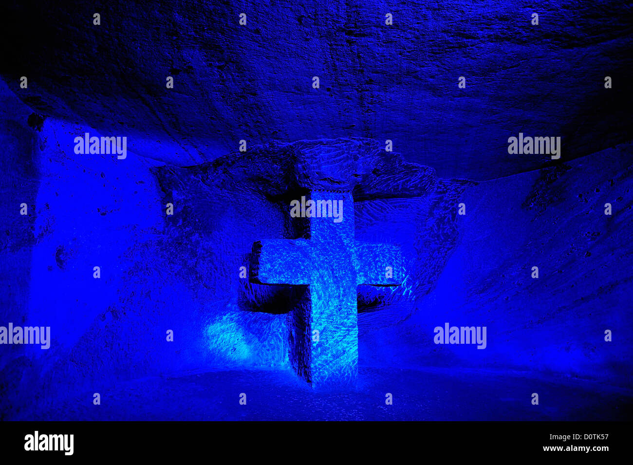 Croce, la chiesa, la miniera di sale, metropolitana, cattedrale di sale, Zipaquira, Colombia, Sud America Foto Stock