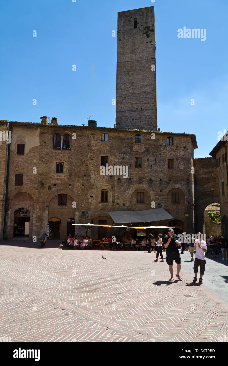 Alta Signoria le torri di San Gimignano in Toscana, Italia Foto Stock