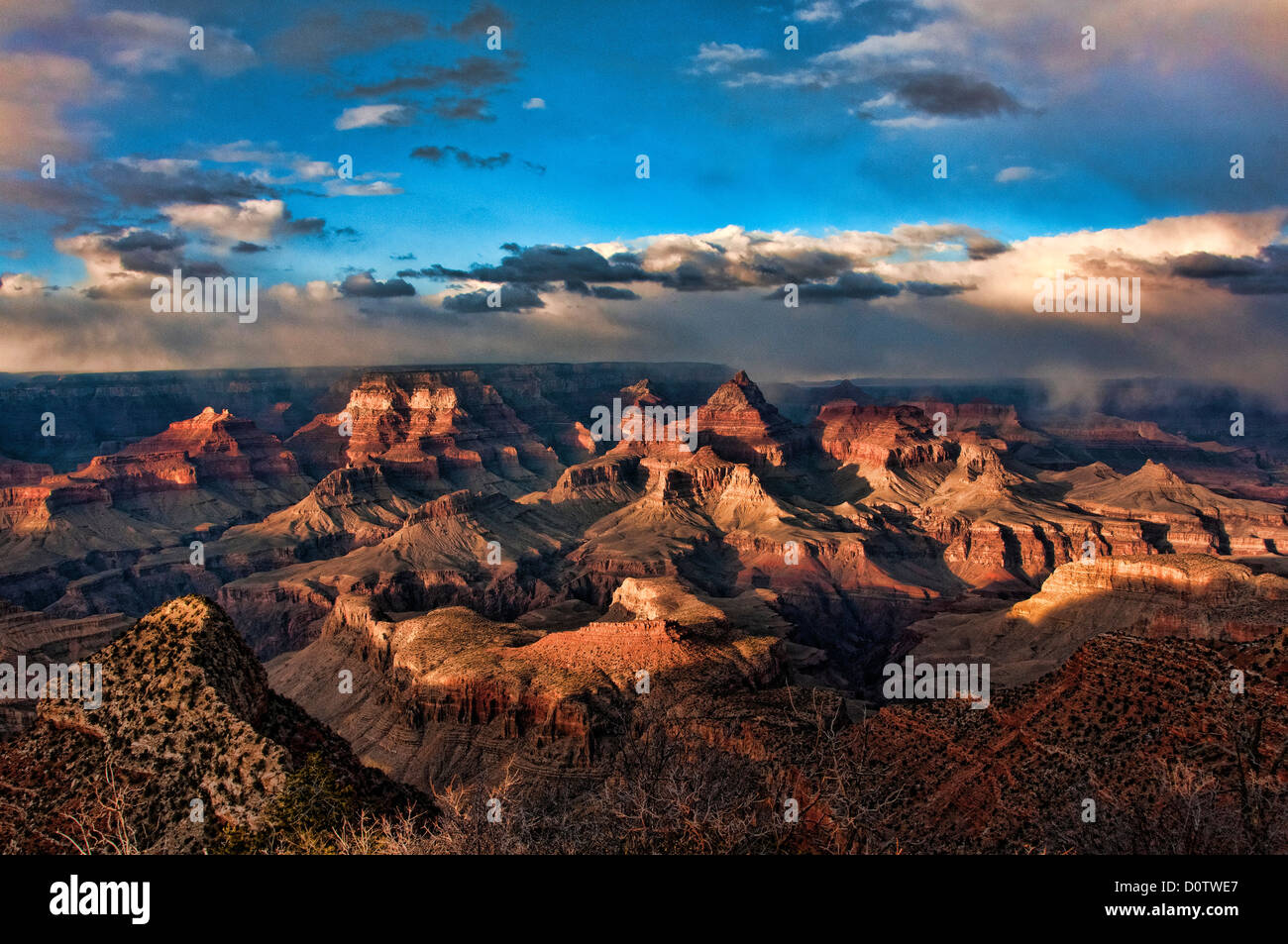 Il Grand Canyon National Park, visualizzare south rim, USA, Vereinigte Staaten, Amerika, Arizona, rocce, plateau Foto Stock