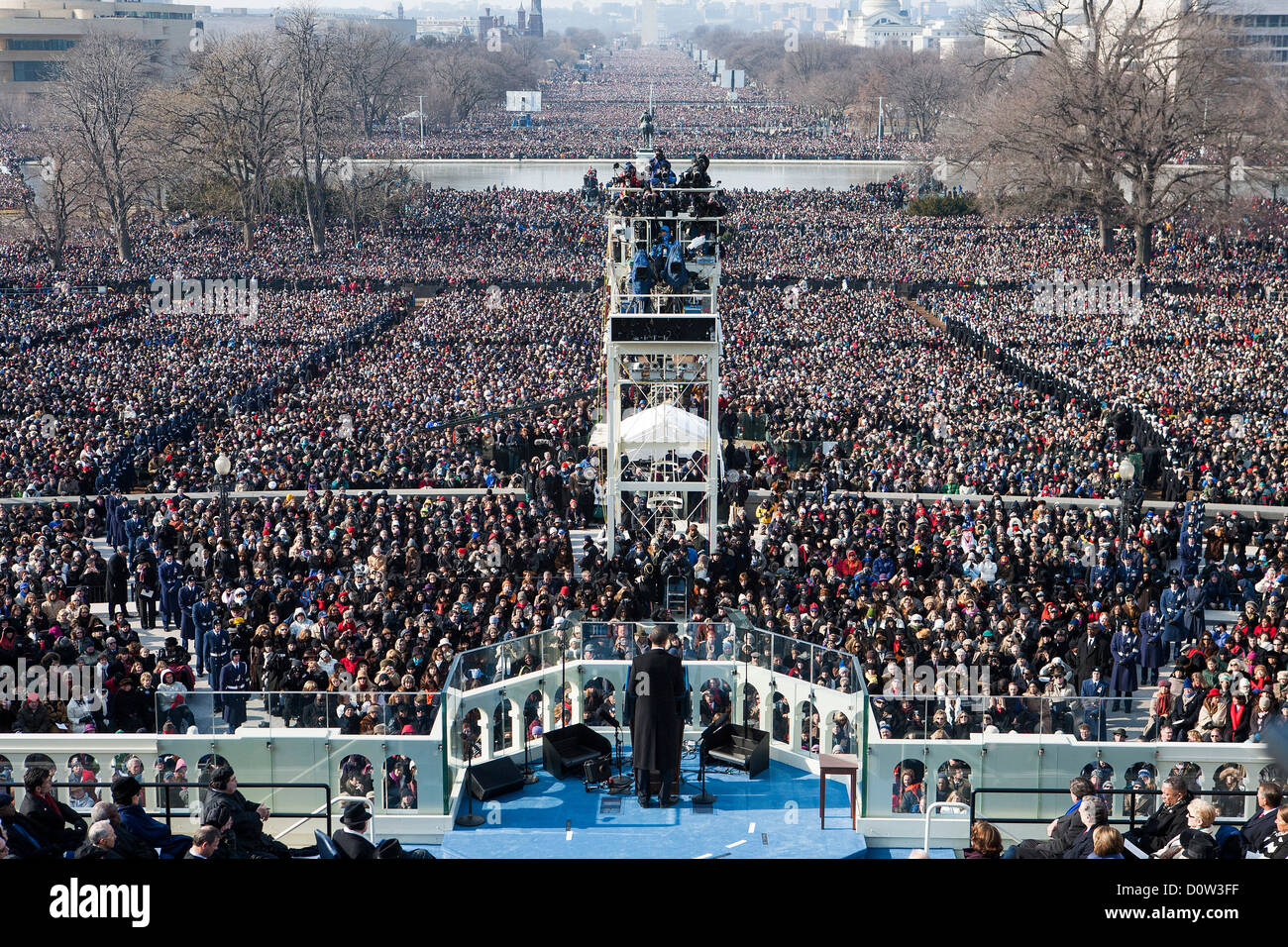 La cerimonia di insediamento del Presidente Barack Obama, 20 gennaio 2009. Foto Stock