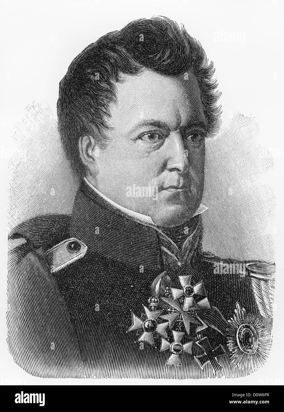 Agosto Neidhardt Gneisenau disegno vintage Foto Stock