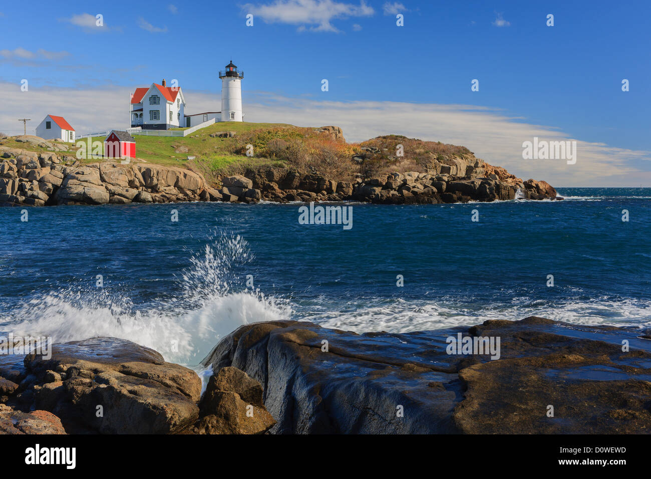 Il Nubble faro sul Maine east coast. Foto Stock