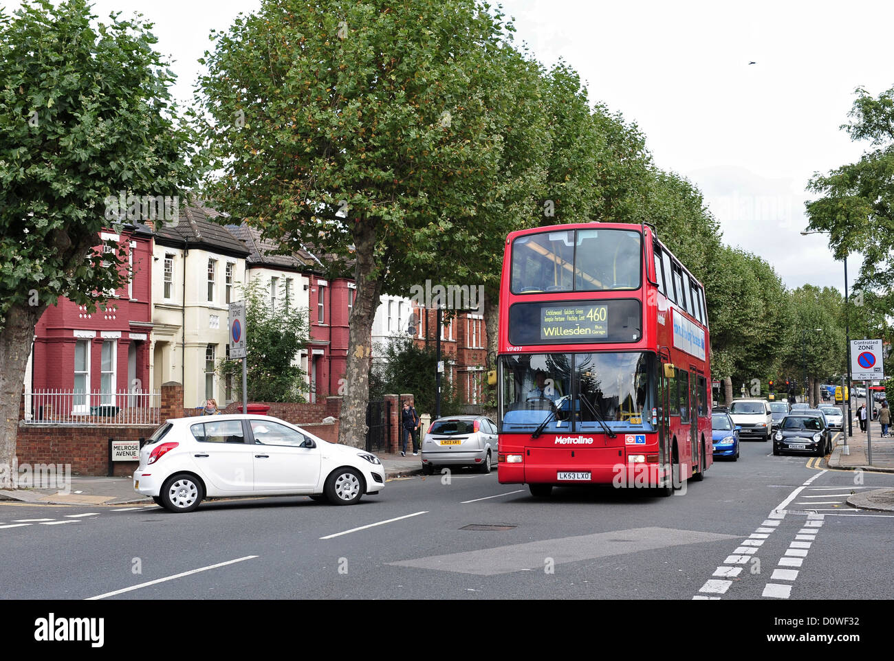 Londra, Regno Unito, Londra red double-decker bus Foto Stock