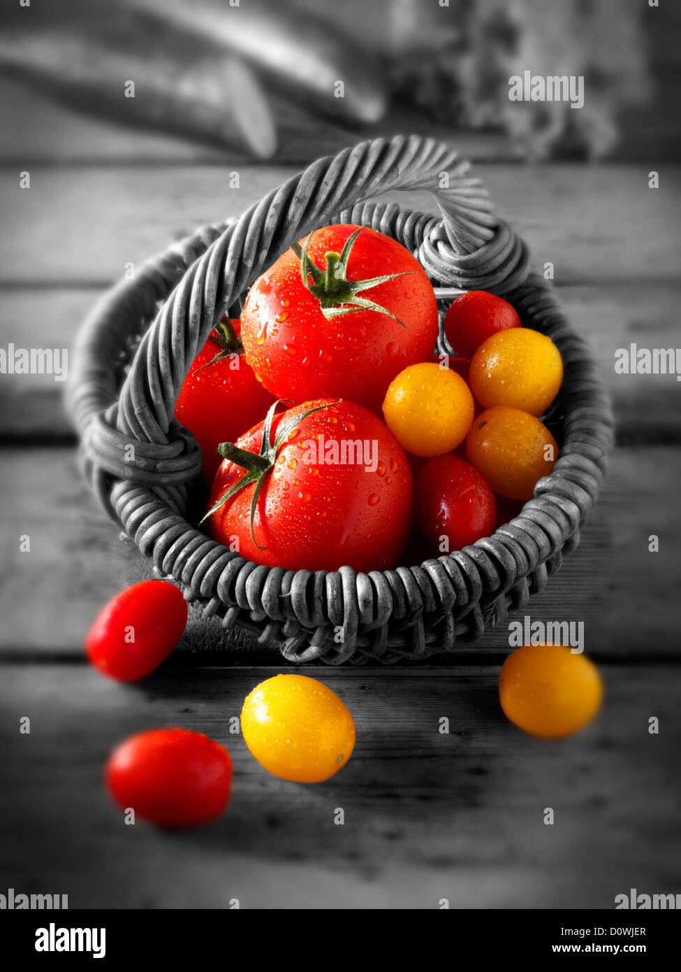 Miscelato di rosso e di giallo Pomodori foto, foto e immagini Foto Stock