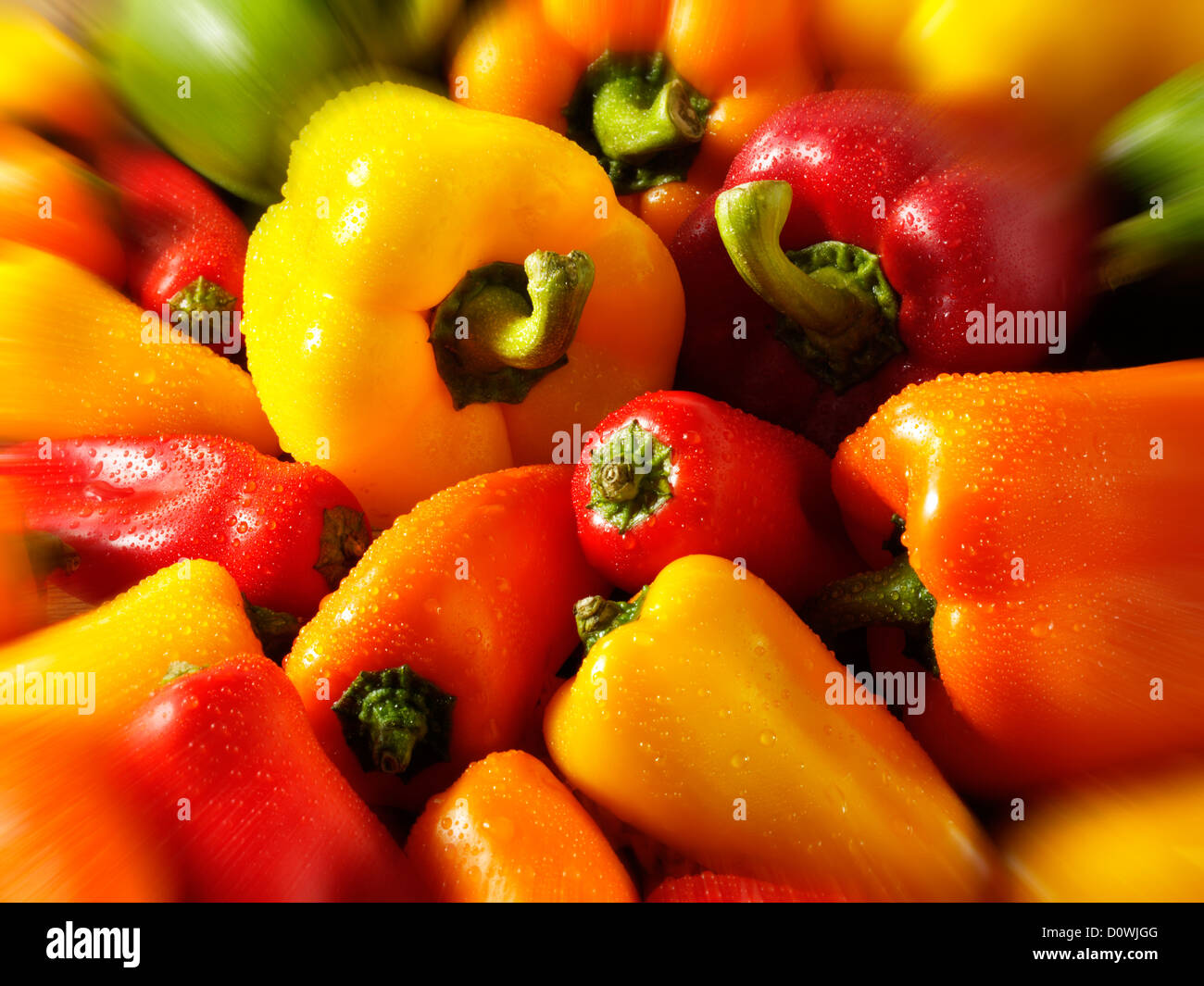 Miscelati rosso, verde, giallo e arancione freschi peperoni foto, foto e immagini Foto Stock