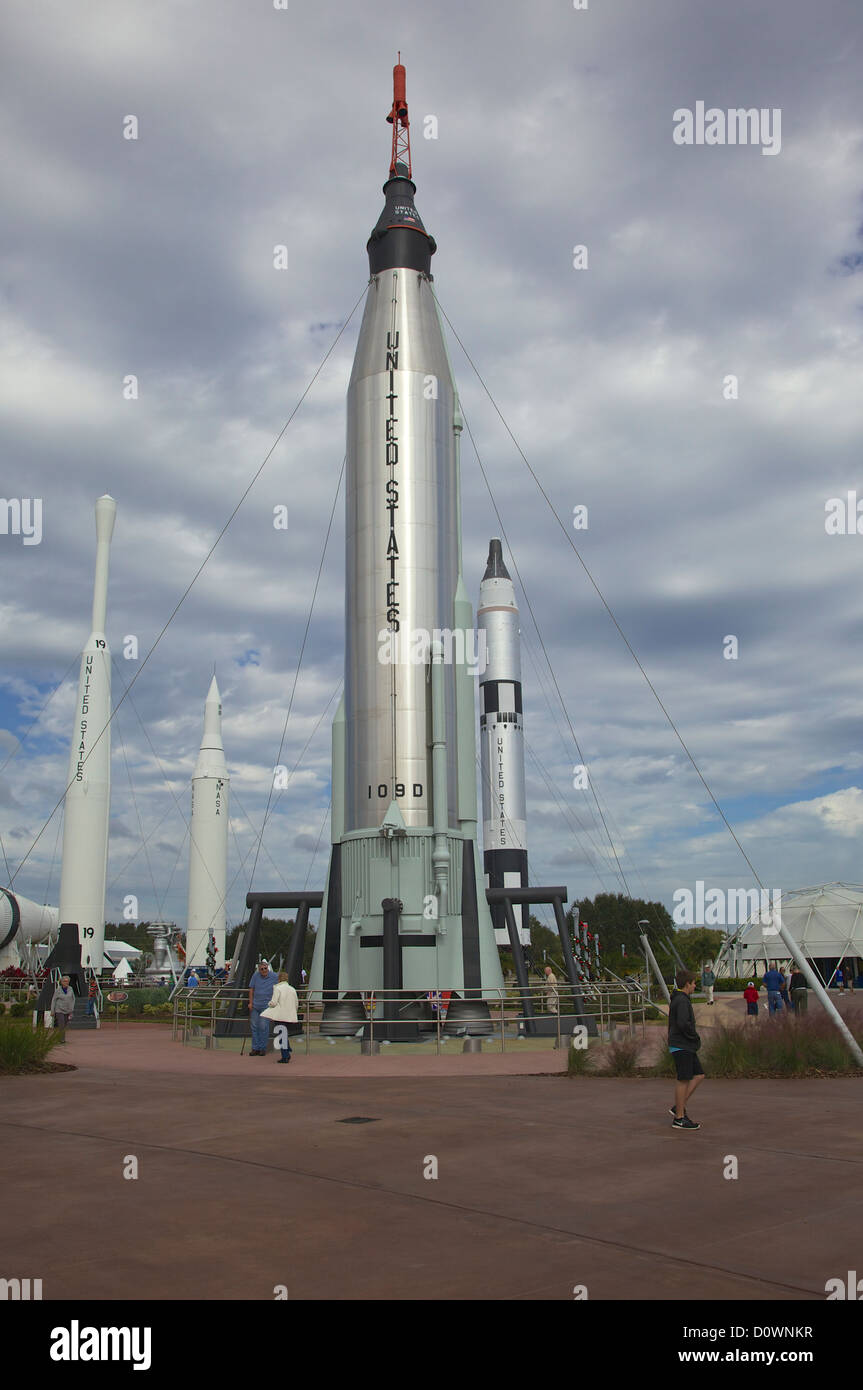 La NASA motore a razzo al Kennedy Space Center in Florida Foto Stock