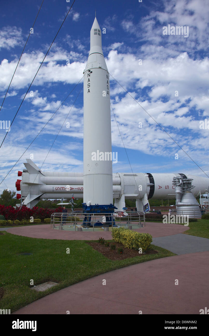 La NASA motore a razzo al Kennedy Space Center in Florida Foto Stock