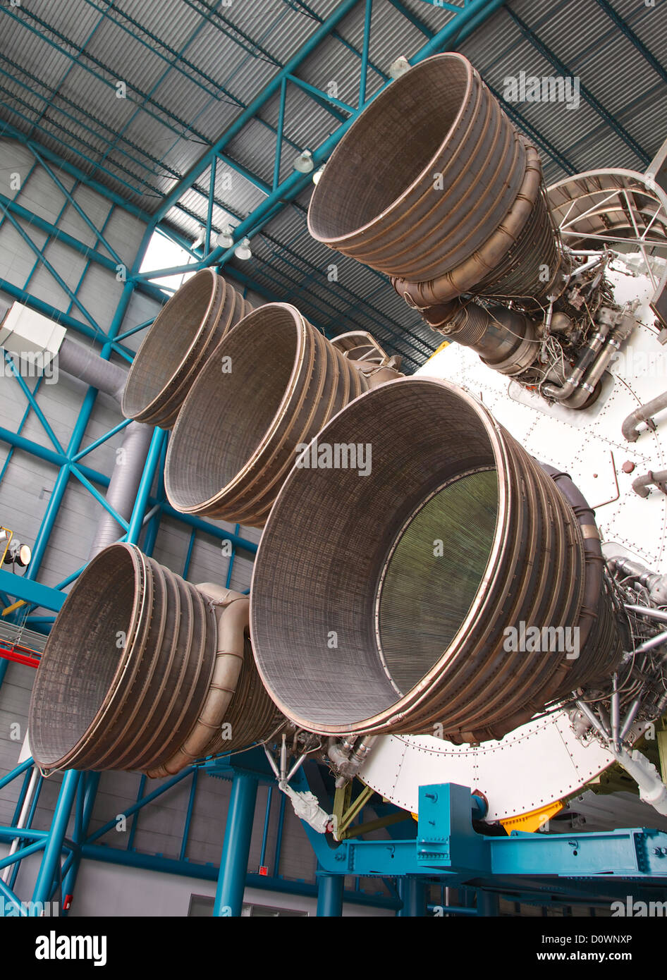 Saturn V motori a razzo al Kennedy Space Center in Florida Foto Stock