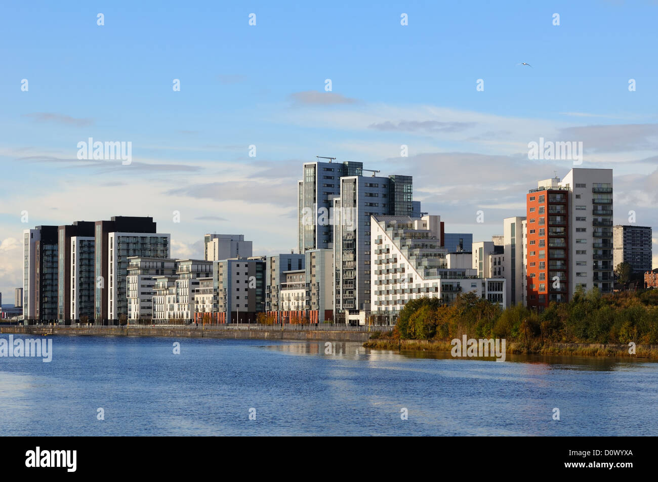Lo sviluppo graduale di Glasgow Riverside del porto progetto di rigenerazione, Scotland, Regno Unito Foto Stock