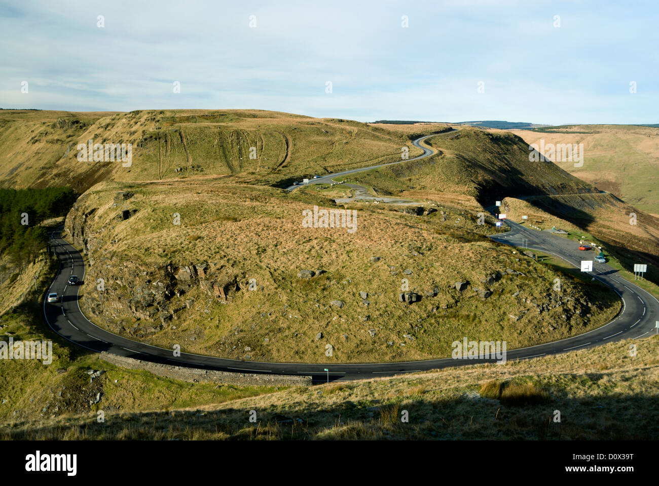 Bwlch clawdd Y al di sopra del Rhondda Valley, nel Galles del Sud. Foto Stock