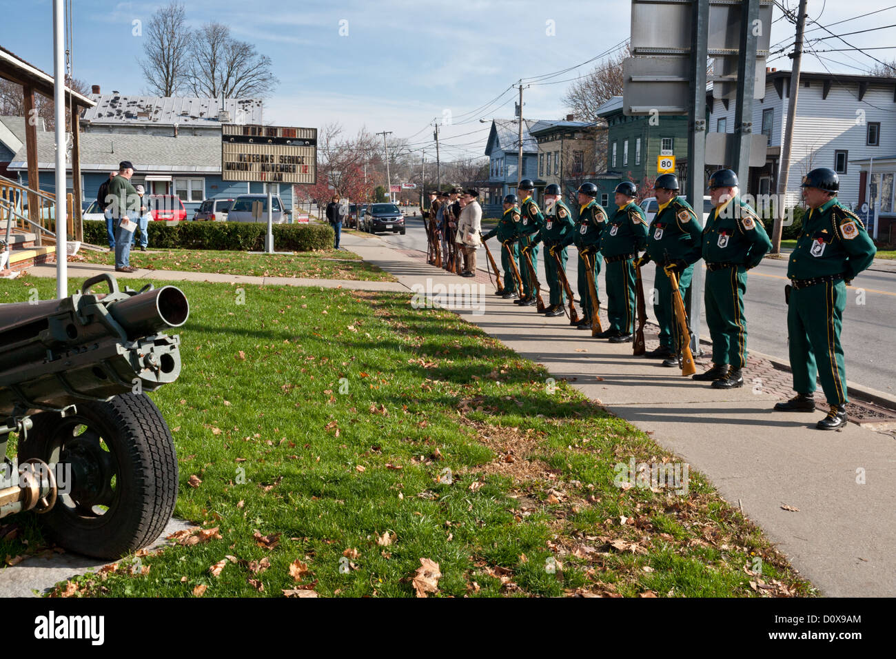 Veterani giorno rispetto al American Legion Hall di Fort Plain, dallo Stato di New York nel Mohawk Valley Foto Stock