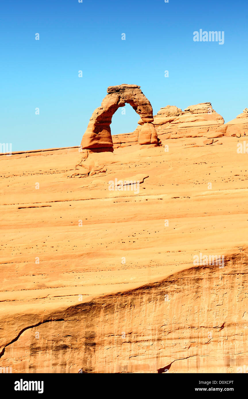 Famoso Delicate Arch, Utah, Stati Uniti d'America Foto Stock